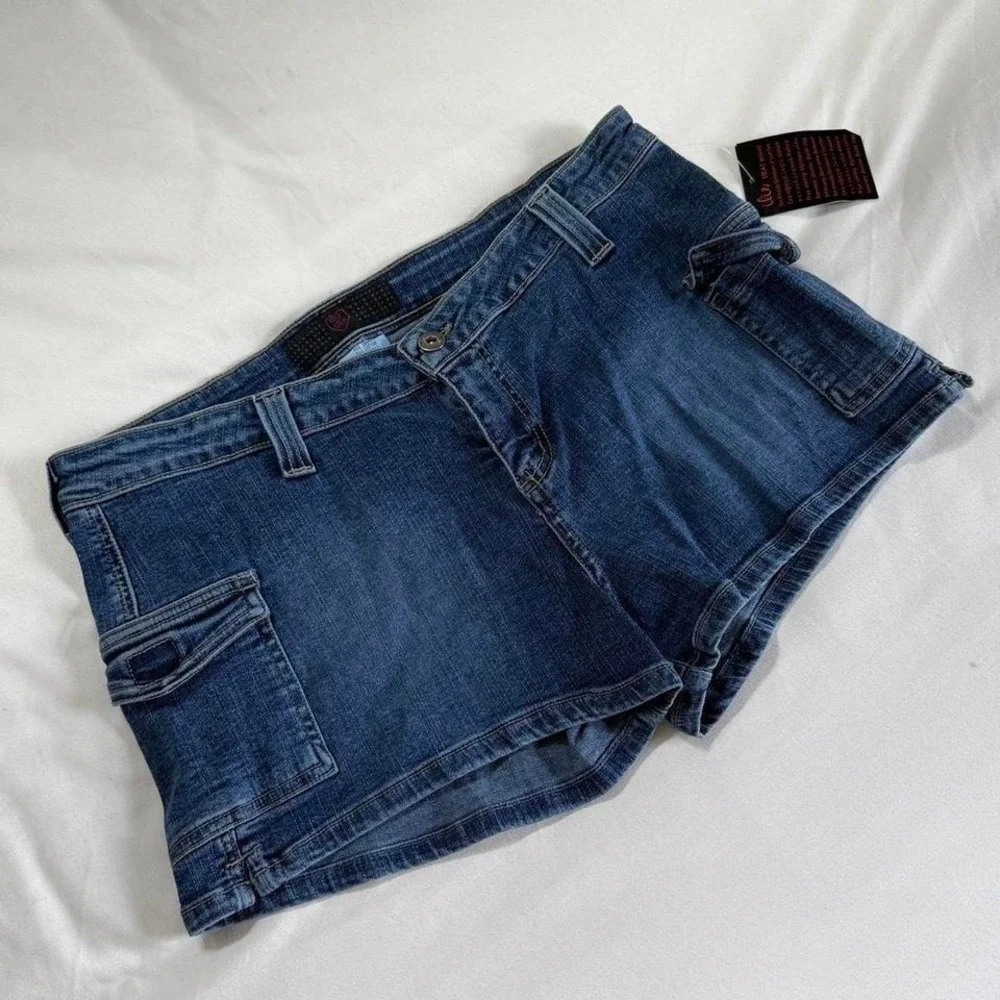 Y2K‎ Jean shorts   Y2K lin blue denim low rise shorts size large